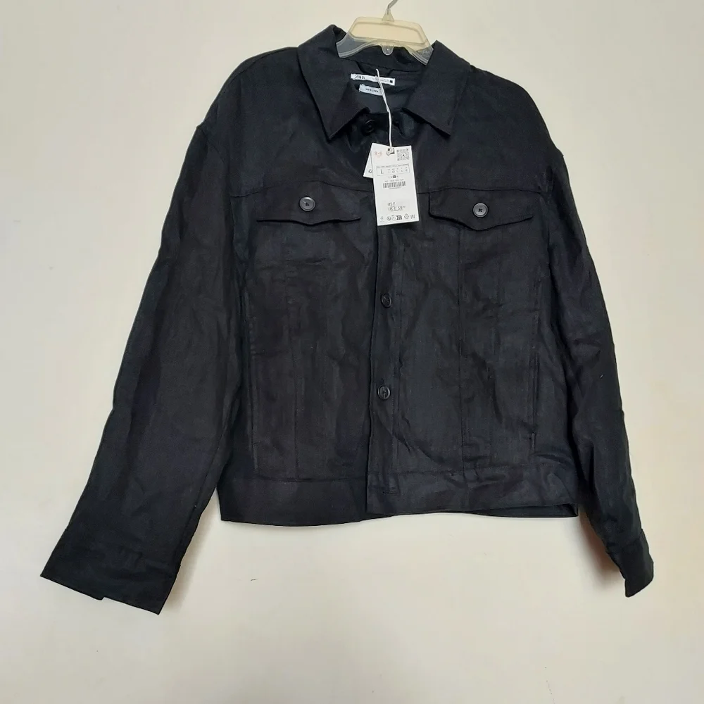 Zara Men’s Linen Jacket Sz-L - Picture 9 of 10